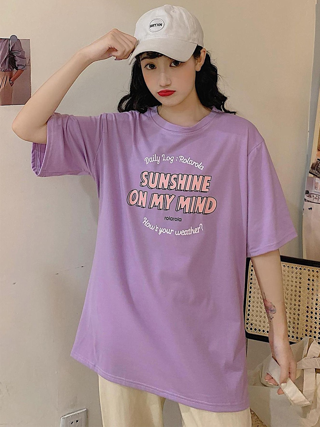 

LULU & SKY Print Flared Sleeve Top, Violet