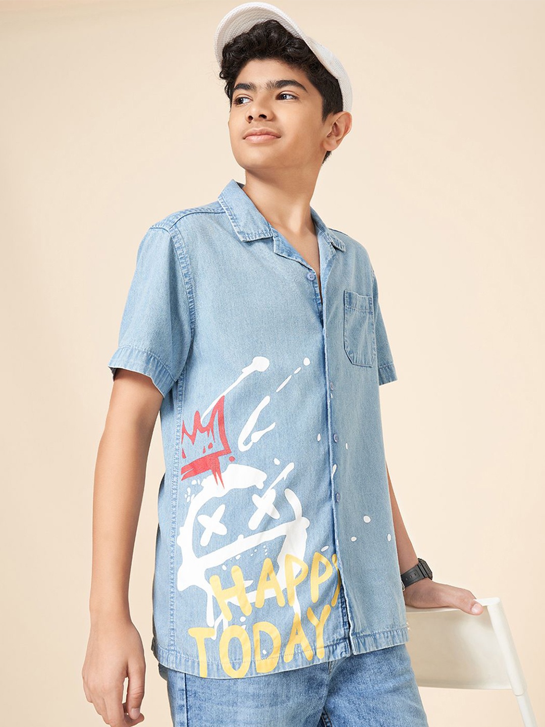 

Coolsters by Pantaloons Boys Floral Opaque Printed Casual Shirt, Blue