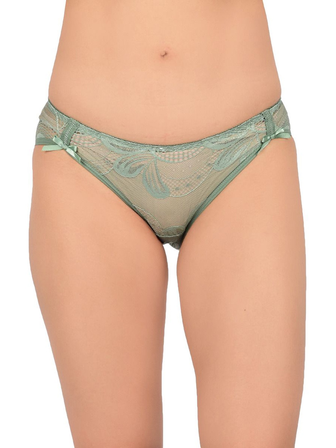 

Bare dezire Printed Mid-Rise Bikini Seamless Briefs BZ_PNTY_89_MINT GREEN_S, Lime green