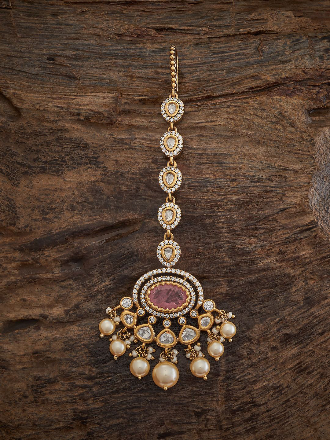 

Kushal's Fashion Jewellery Kundan Studded Maang Tikka, Gold