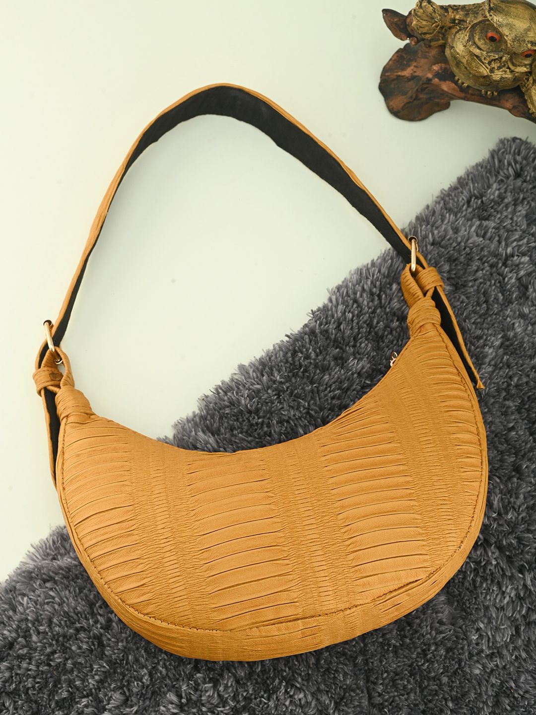 

DressBerry Geometric Half Moon Shoulder Bag, Coffee brown
