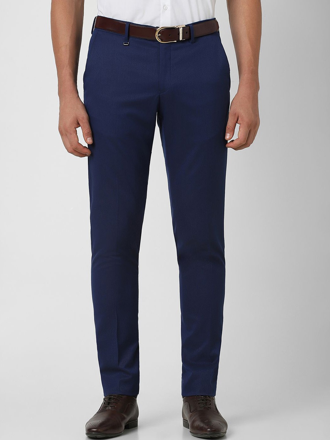 

Van Heusen Men Ultra Slim Fit Formal Trousers, Navy blue