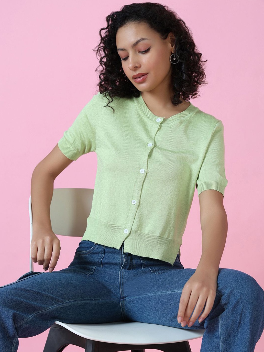 

SHOWOFF Styled Back Top, Green