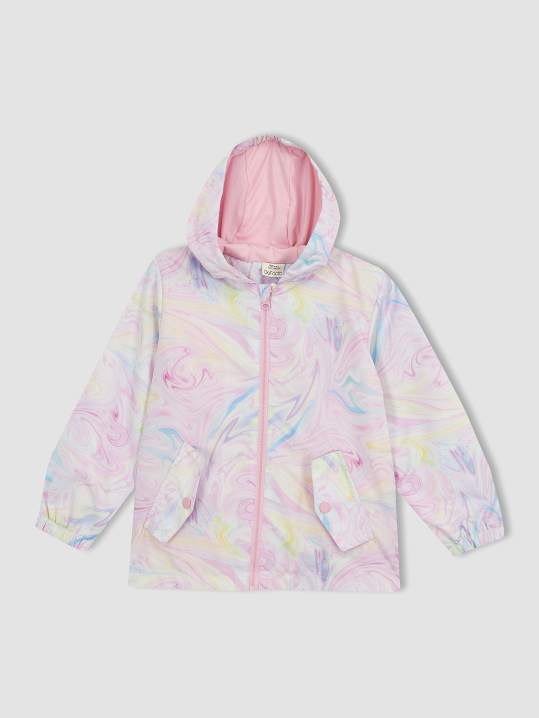 

DeFacto Girls Floral Hooded Padded Jacket, Pink