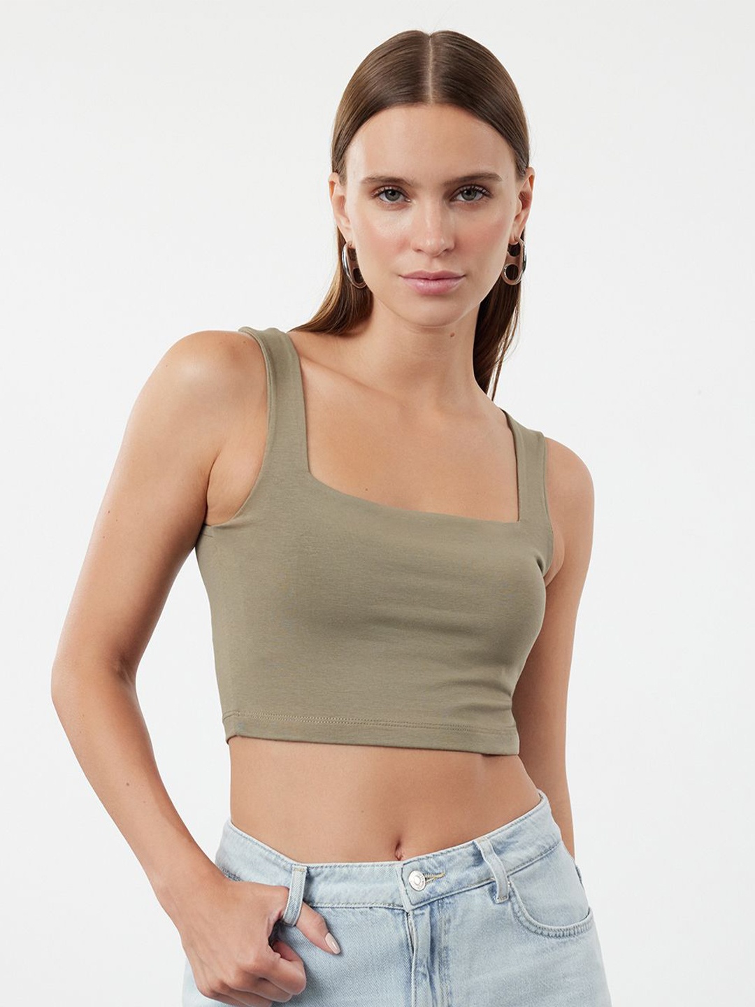 

Trendyol Cotton Crop Top, Na