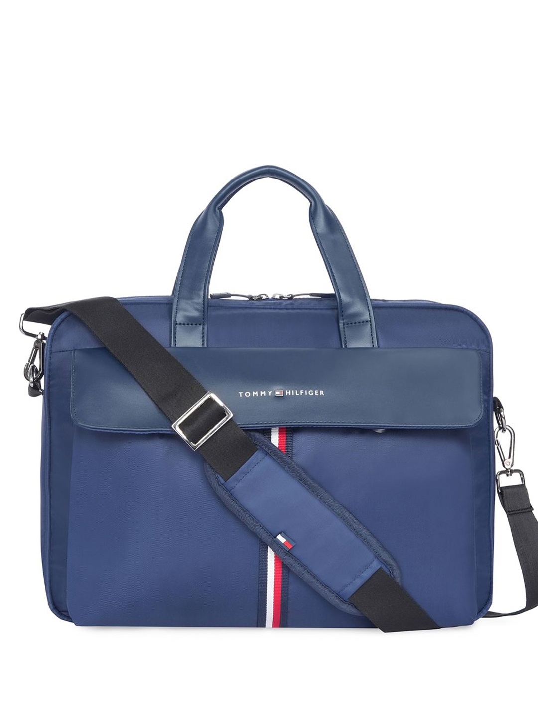 

Tommy Hilfiger Unisex Striped Laptop Bag, Navy blue