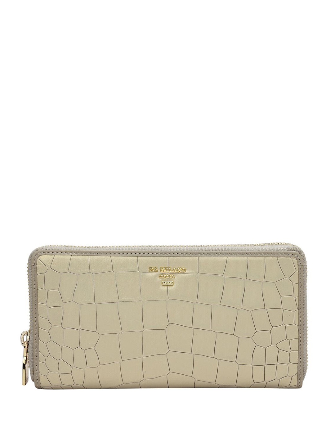 

Da Milano Women Textured Leather Zip Around Wallet, Yellow