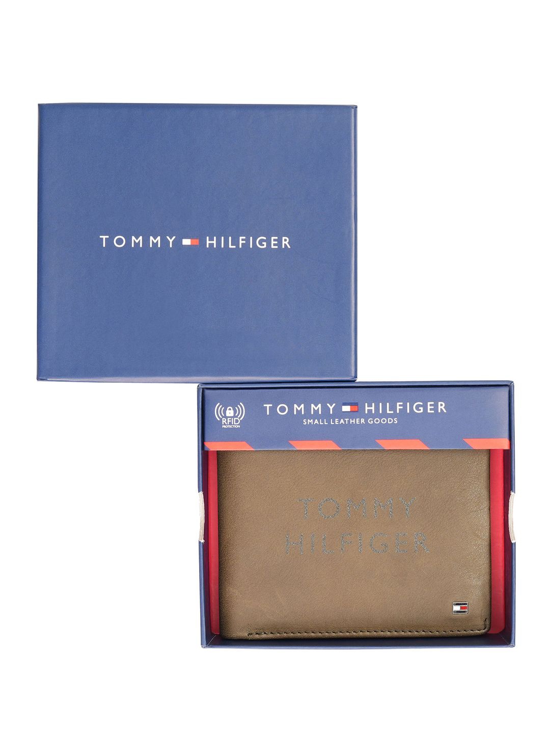

Tommy Hilfiger Men Textured Leather Two Fold Wallet, Brown