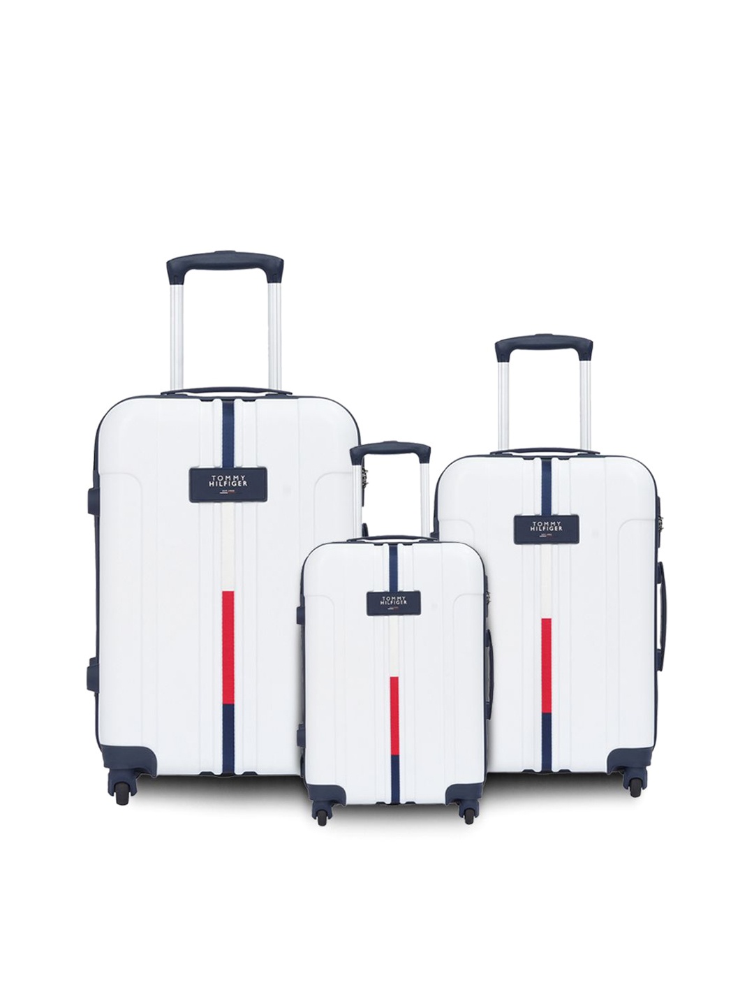 

Tommy Hilfiger Wyoming Set Of 3 Textured Hard-Sided Trolley Bag, White