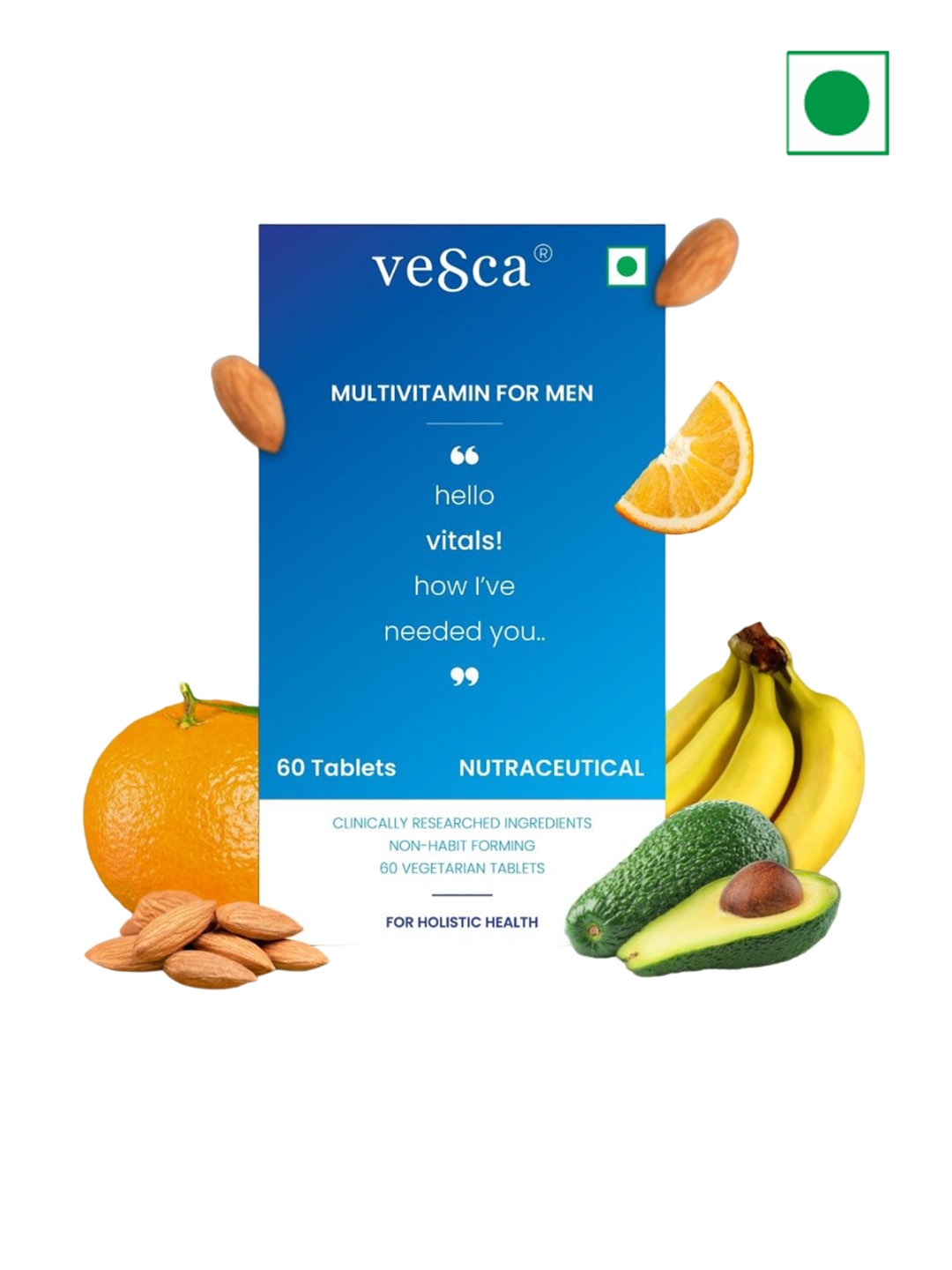 

vesca Multivitamin For Men- 60 Tablets, Green