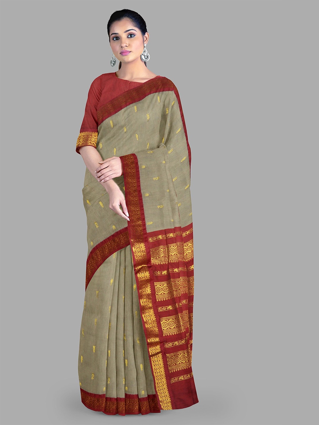 

The Chennai Silks Woven Design Zari Kalyani Sarees, Beige