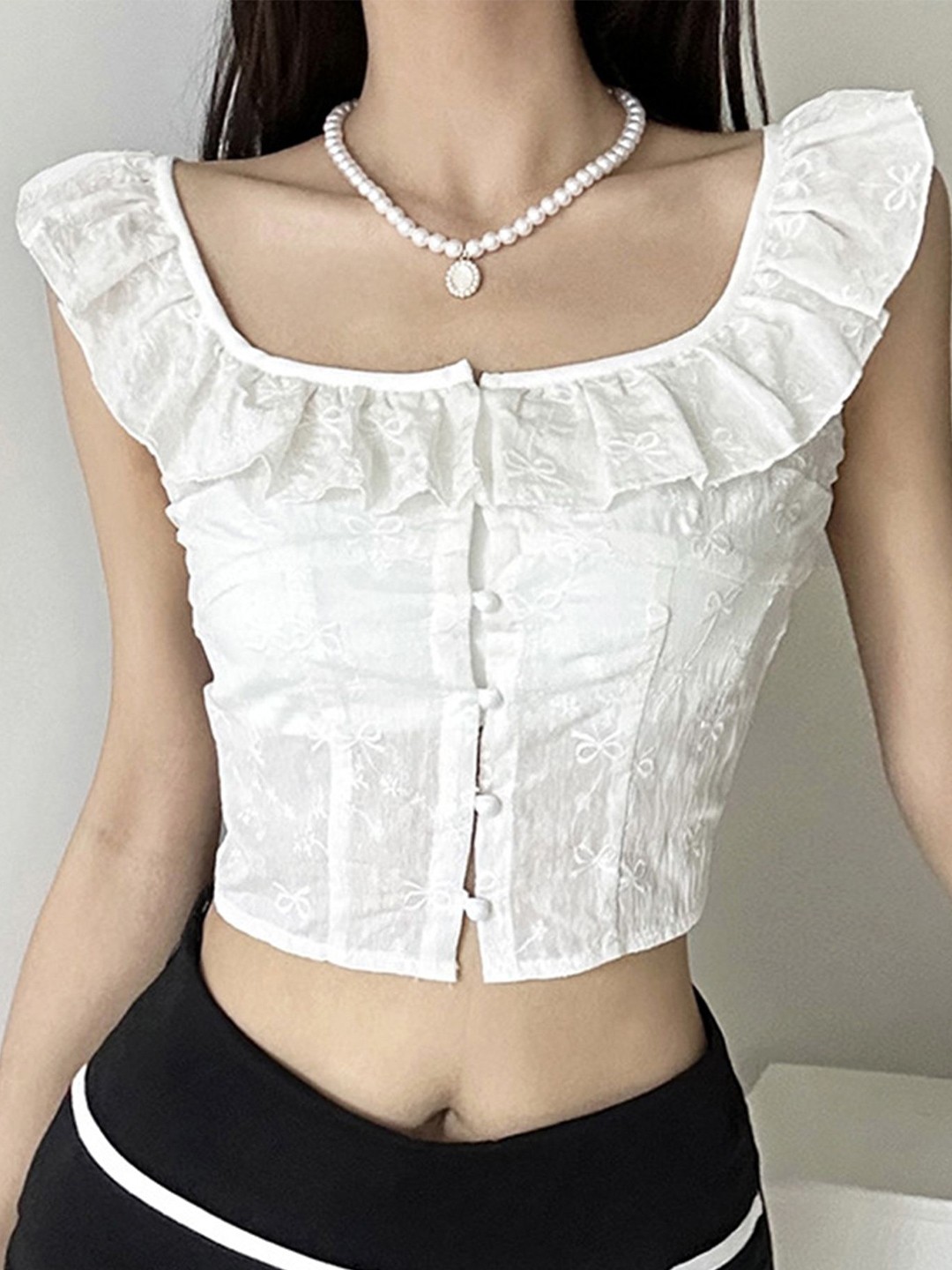 

LULU & SKY Crop Top, White