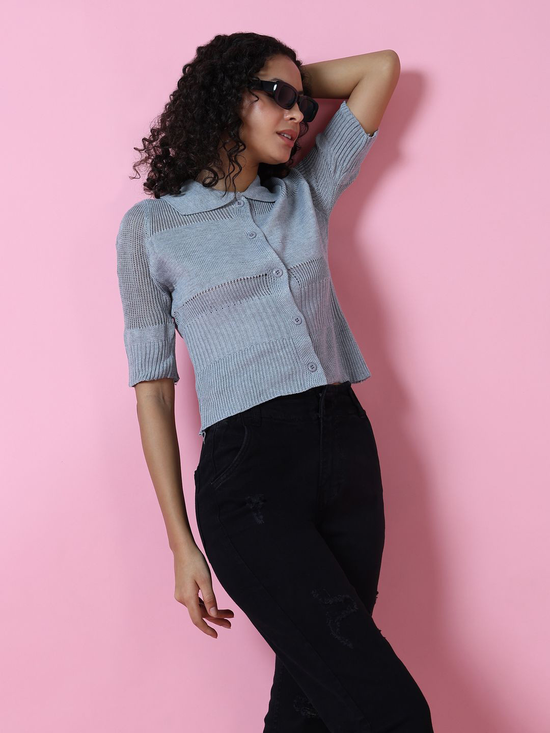 

SHOWOFF Shirt Style Top, Grey