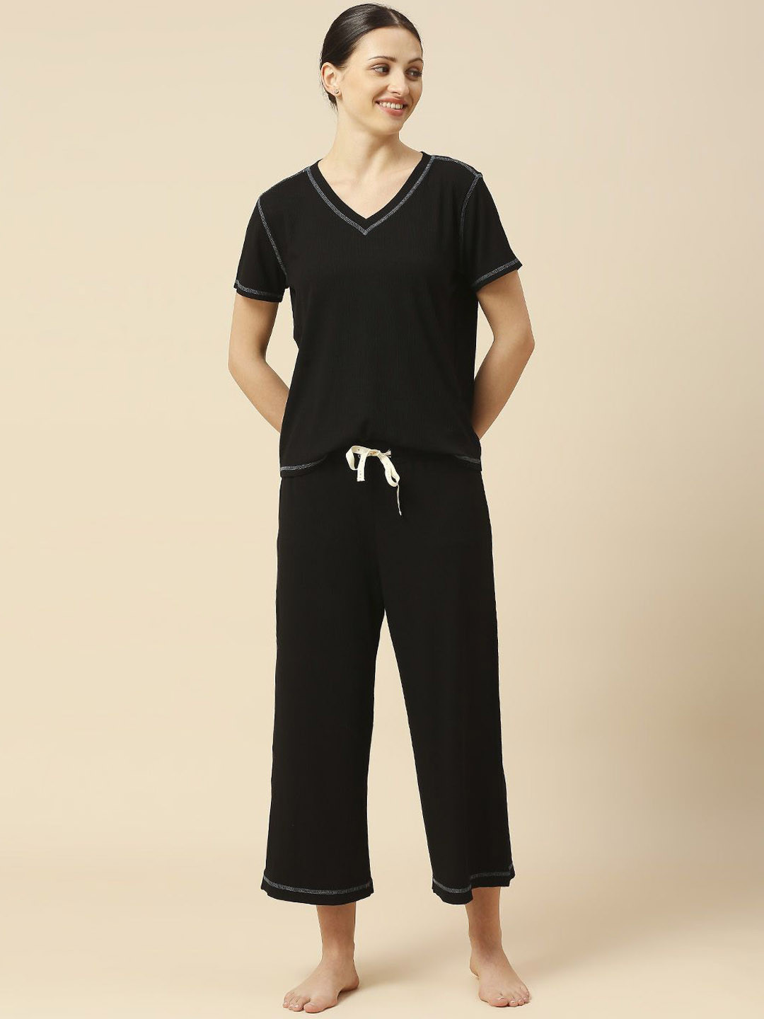 

Chemistry Women Night suit, Black