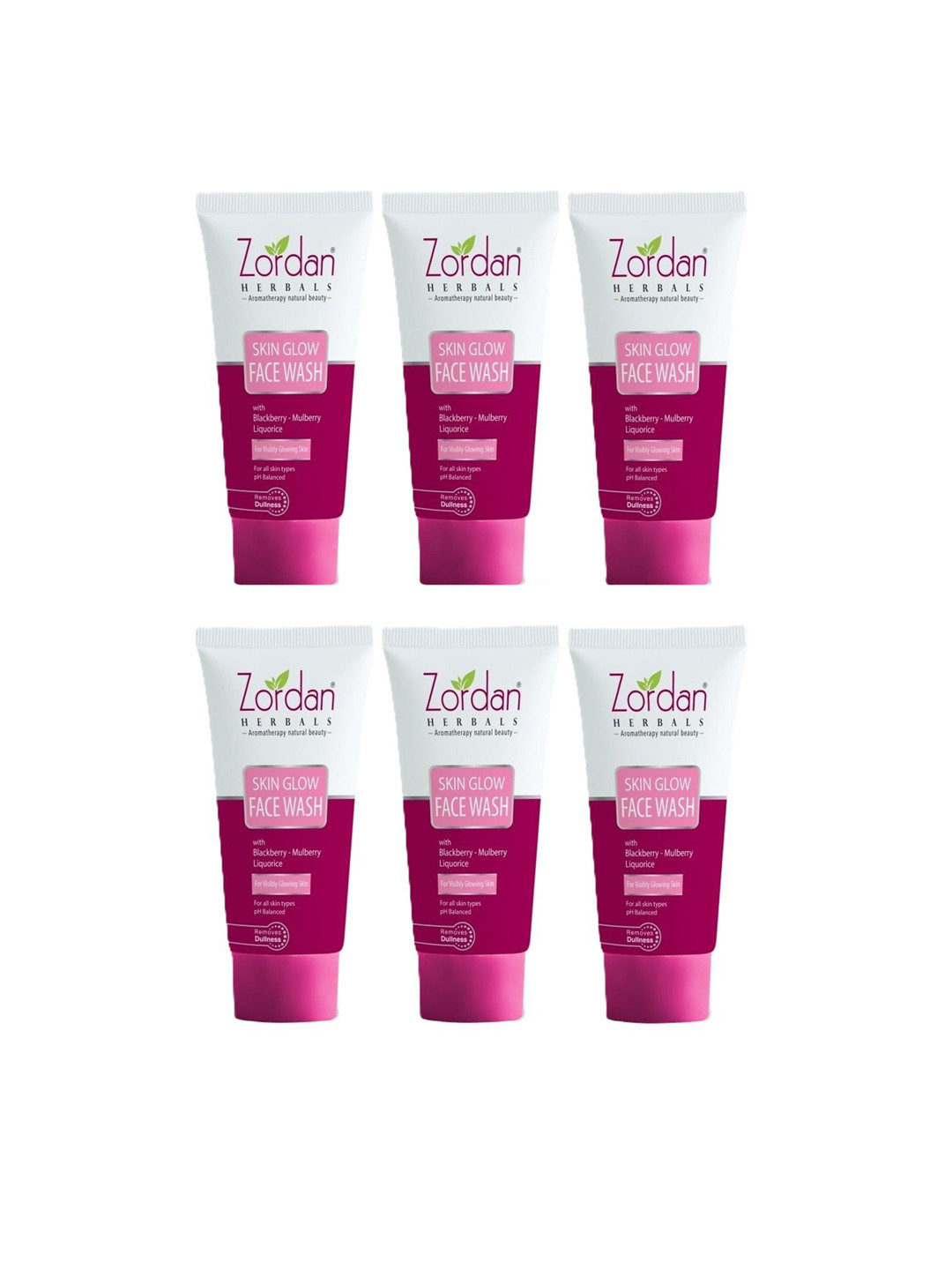 

ZORDAN Set Of 6 Herbals Skin Glow Face Wash - 60 ml, Pink