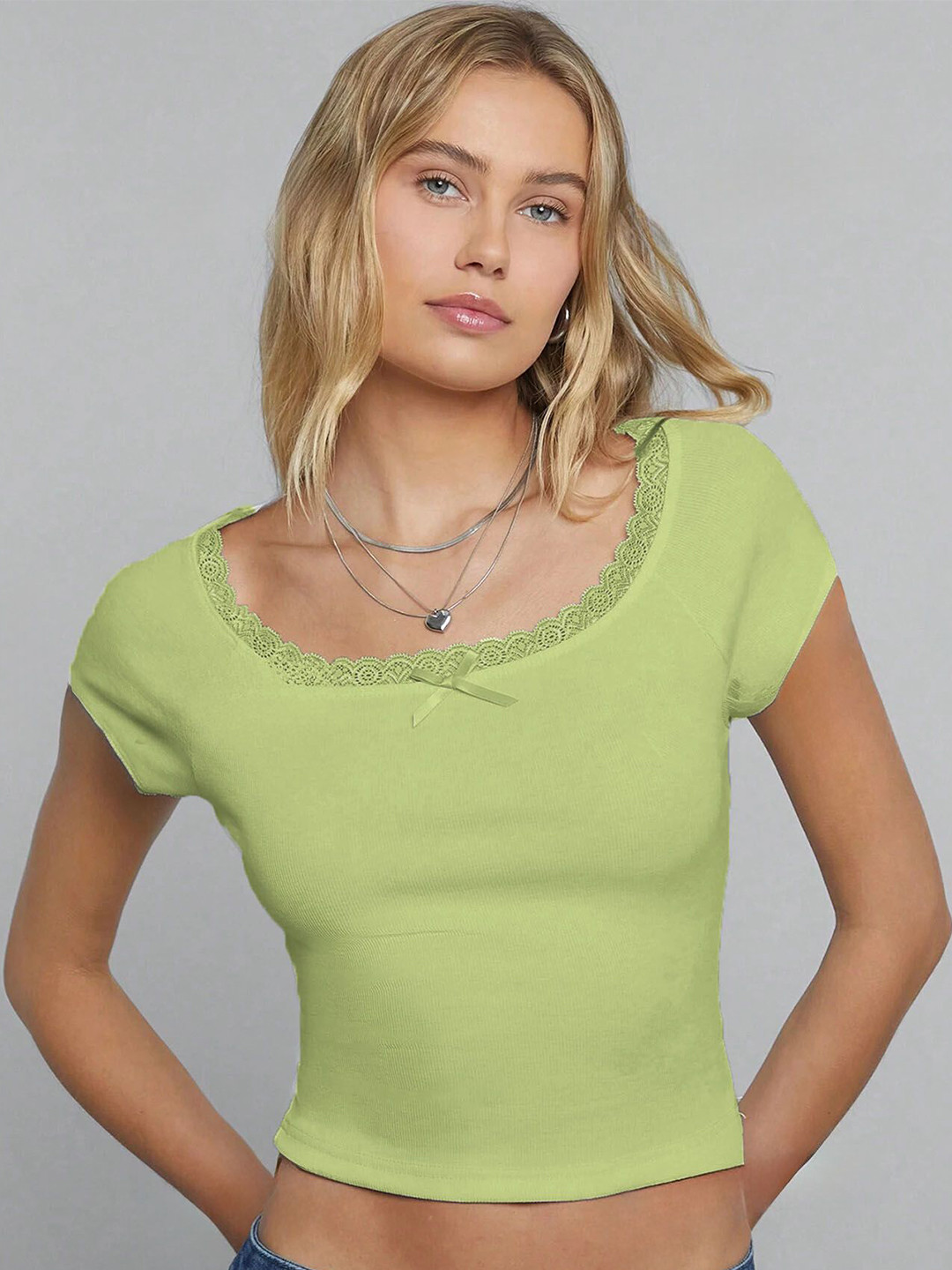 

Tivante Cotton Crop Top, Green
