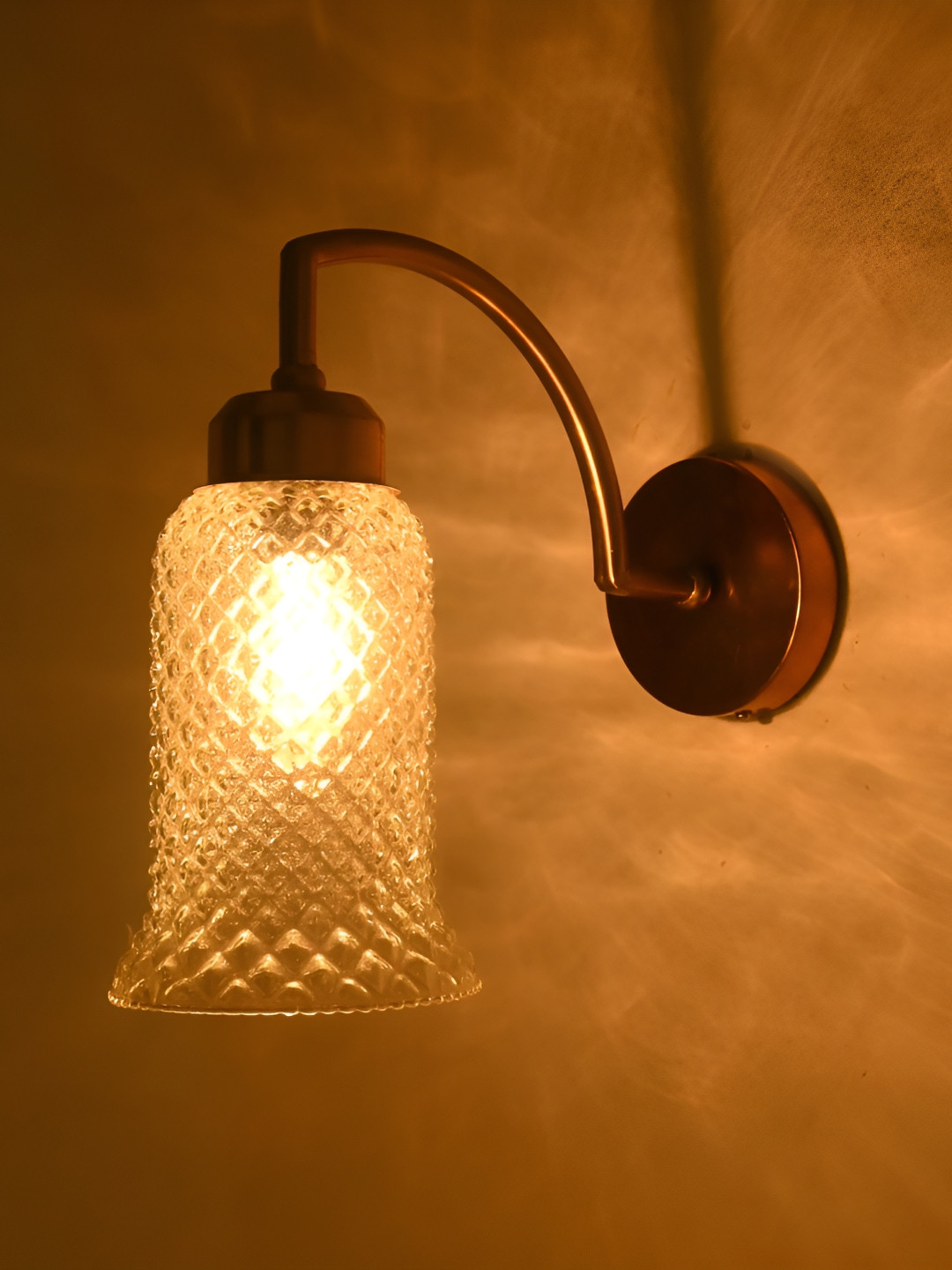 

Afast White Textured Contemporary Bell Shaped Glass Wall Lamp