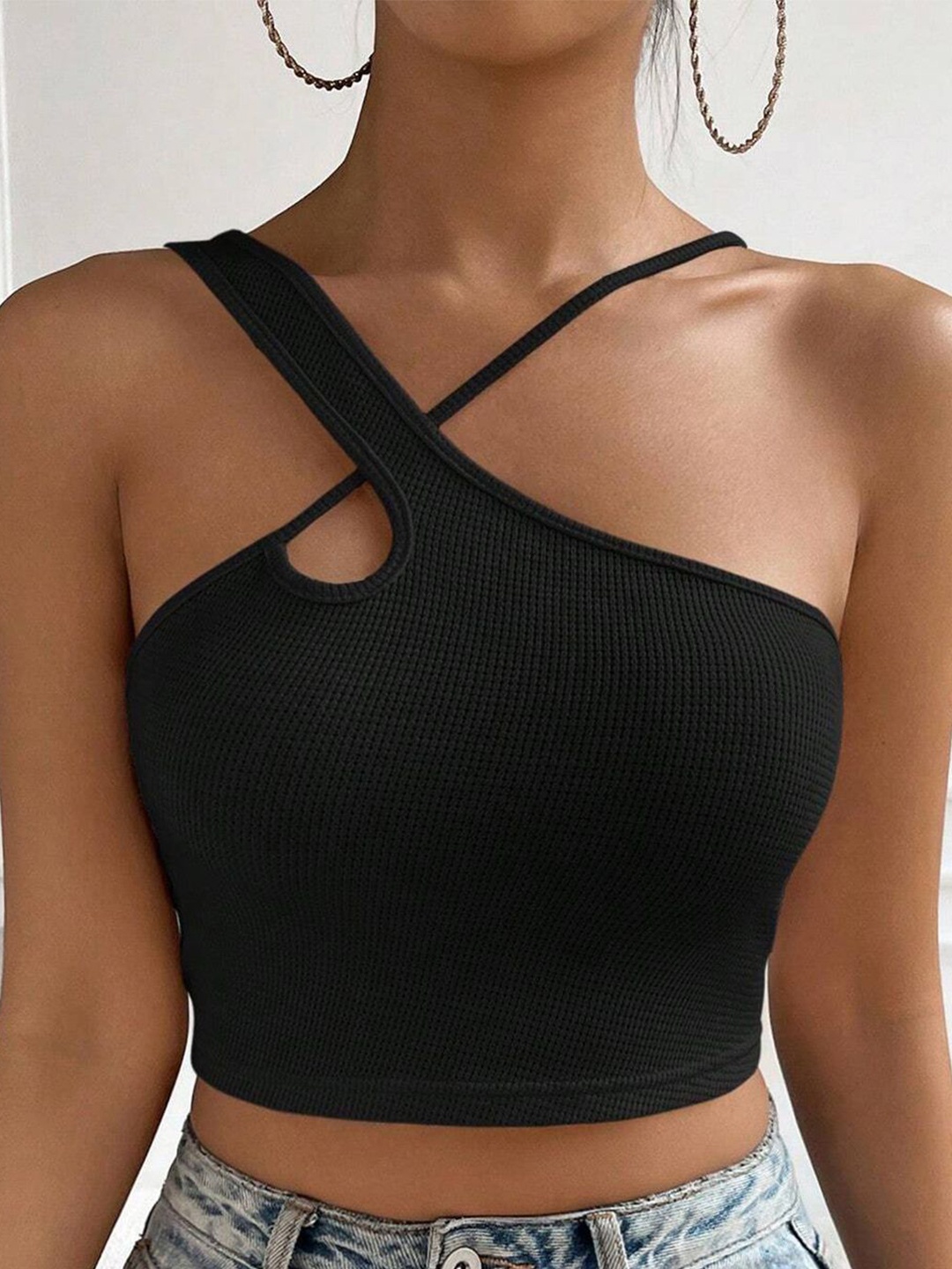 

LULU & SKY Bralette Crop Top, Black