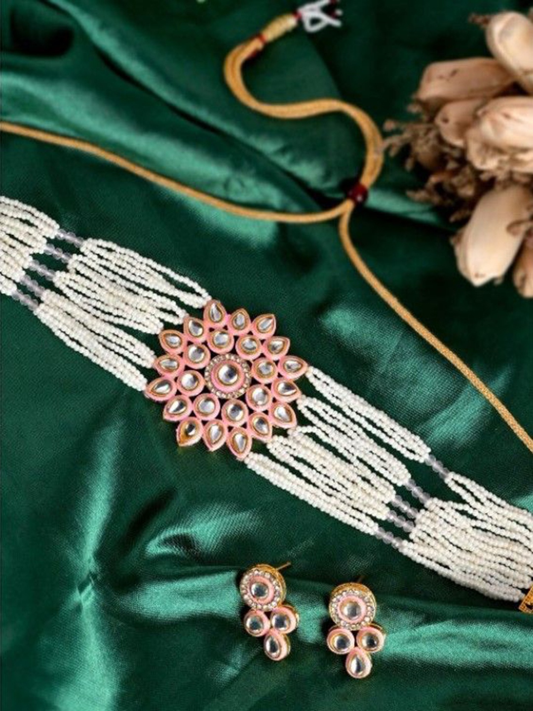 

GRIFFIN Silver Plated Stone Studded Meenakari Necklace