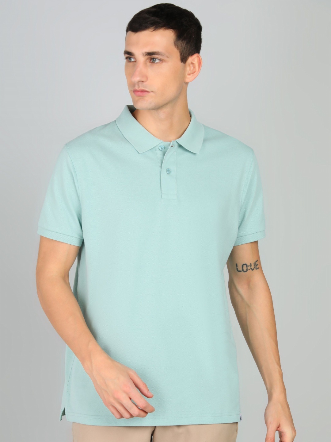 

Alan Jones Men Solid Polo Collar Cotton T-shirt, Blue