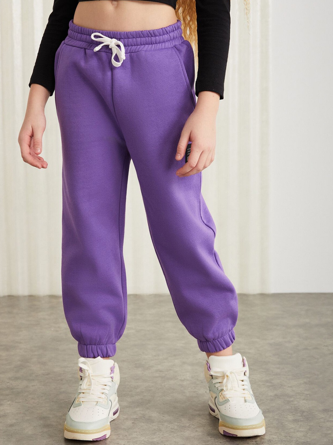 

GRIMELANGE Kids Regular Fit Joggers Track Pants, Purple