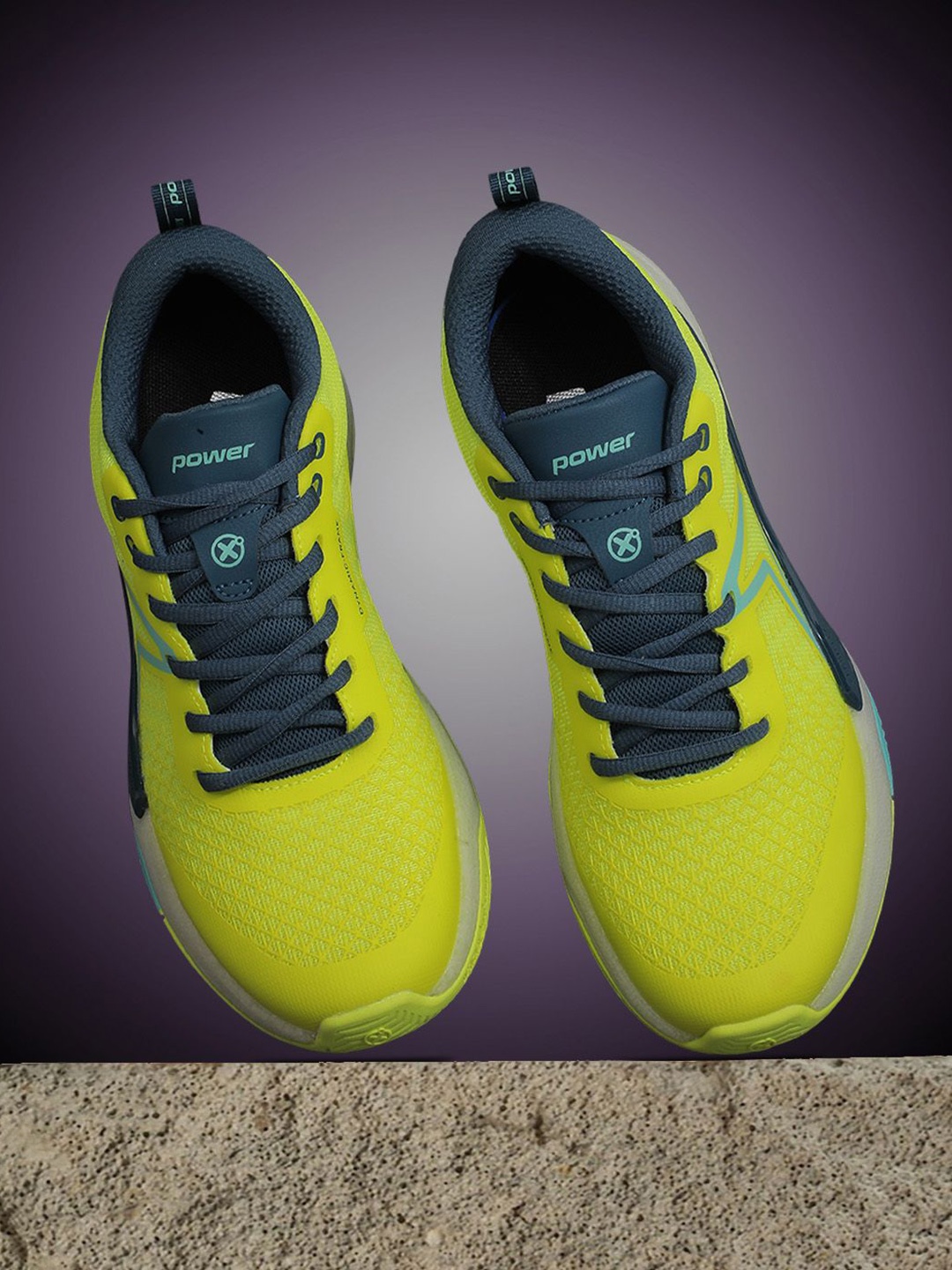 

Power Men Mesh Running Non-Marking Shoes, Lime green