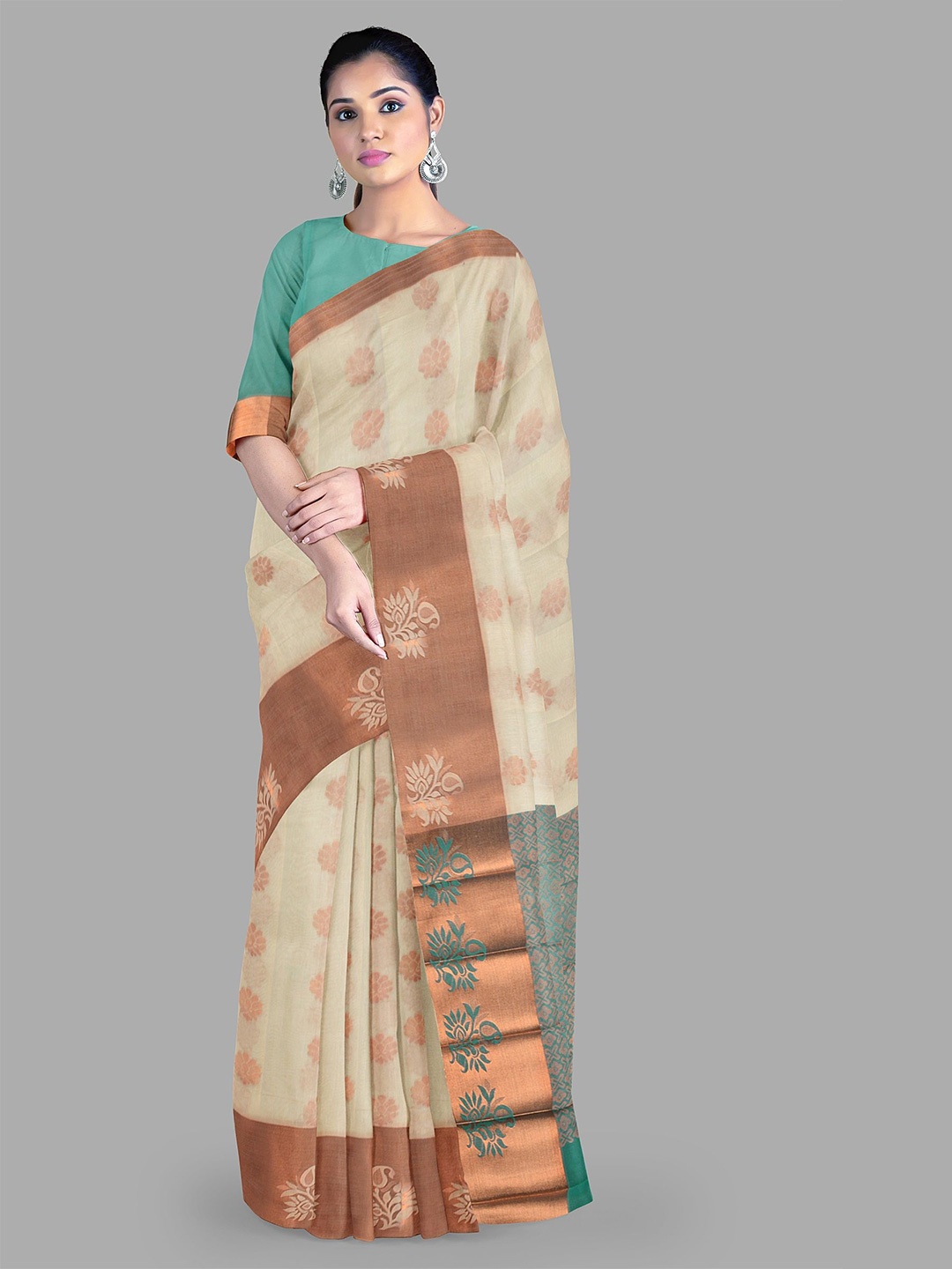 

The Chennai Silks Women Sarees, Cream