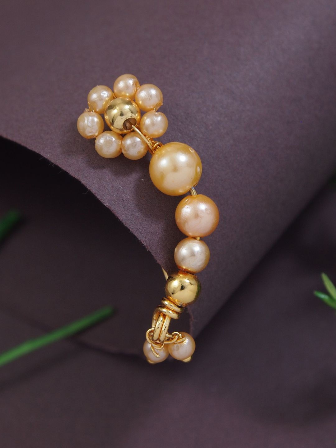

I Jewels Gold Plated Beaded Ring Nosepin