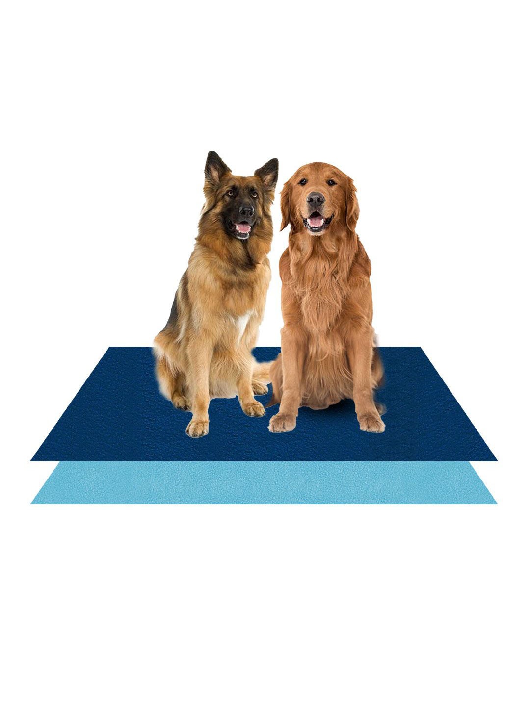 

AMORITE Dark Sea Blue and Salmon Rose Waterproof Washable Pet mat For Dogs and Cats, Multi