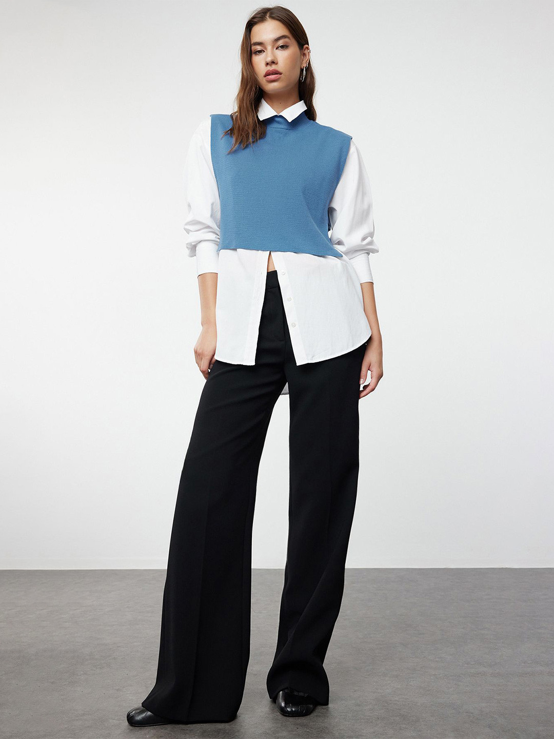 

Trendyol Women Crop Pullover, Blue