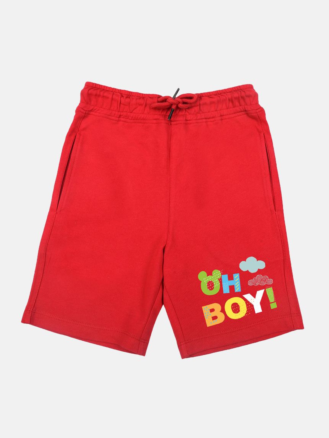 

YK Disney Boys Printed Mid-Rise Shorts, Red