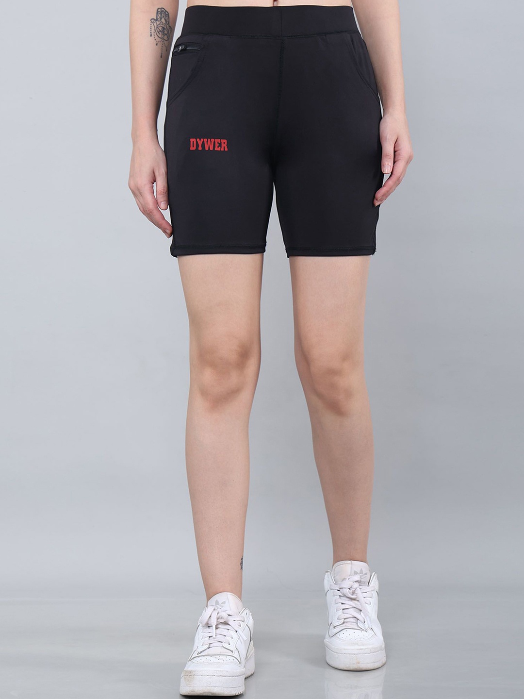 

DYWER Women Slim Fit Training or Gym Sports Shorts, Black