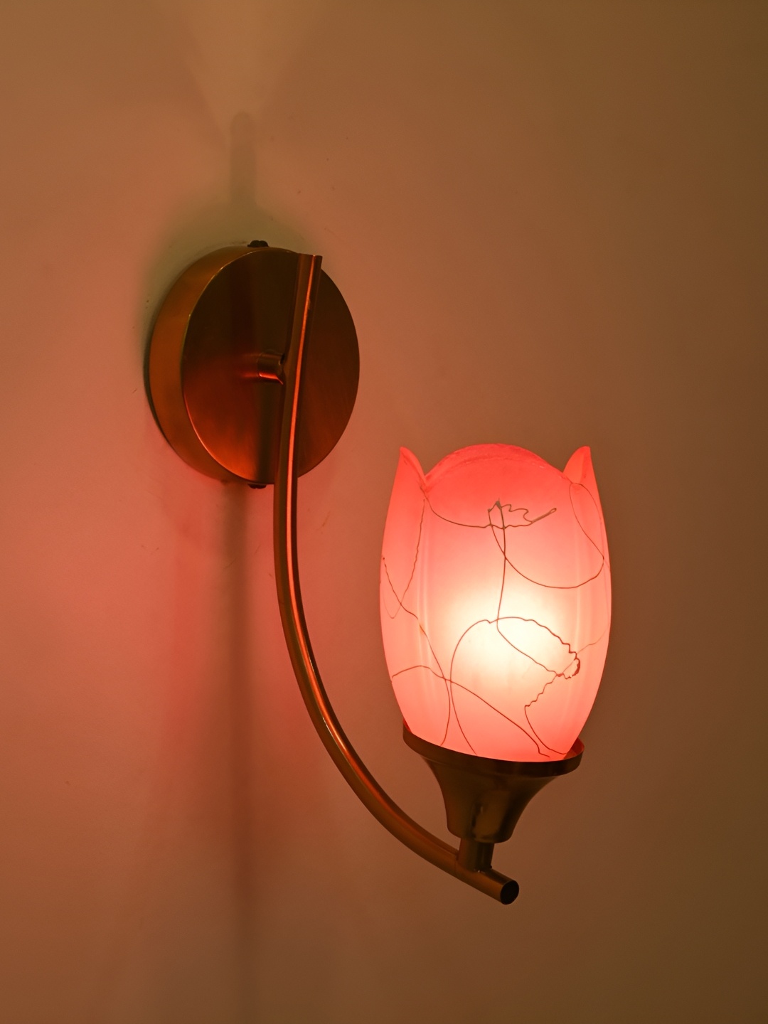 

Afast Pink & White Glass Contemporary Bell Shaped Wall Lamp