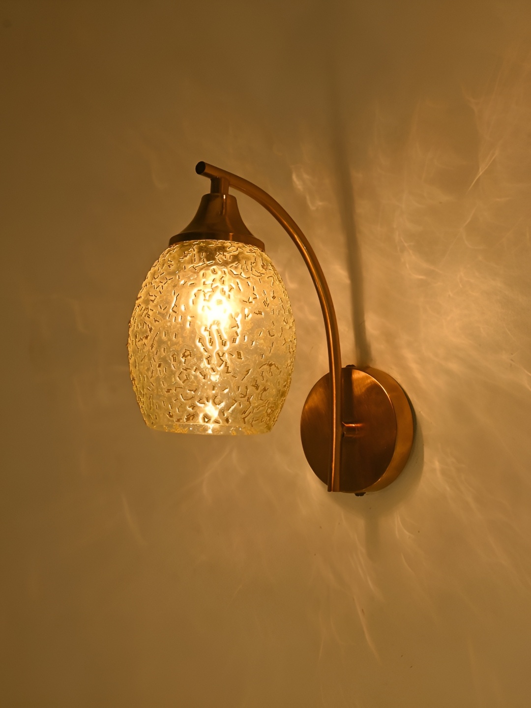 

Afast Gold-Toned Textured Glass Bell Shaped Wall Lamp