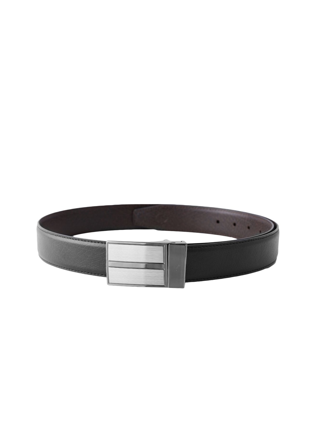 

SAZARA Men Textured Leather Reversible Belt, Black