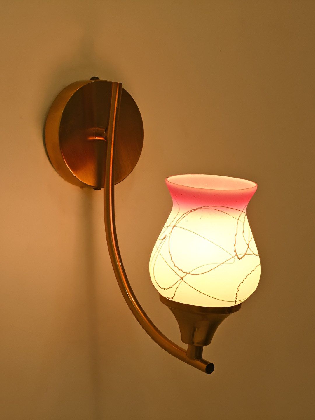 

Afast Pink & White Glass Traditional Rectangle Shaped Wall Lamp