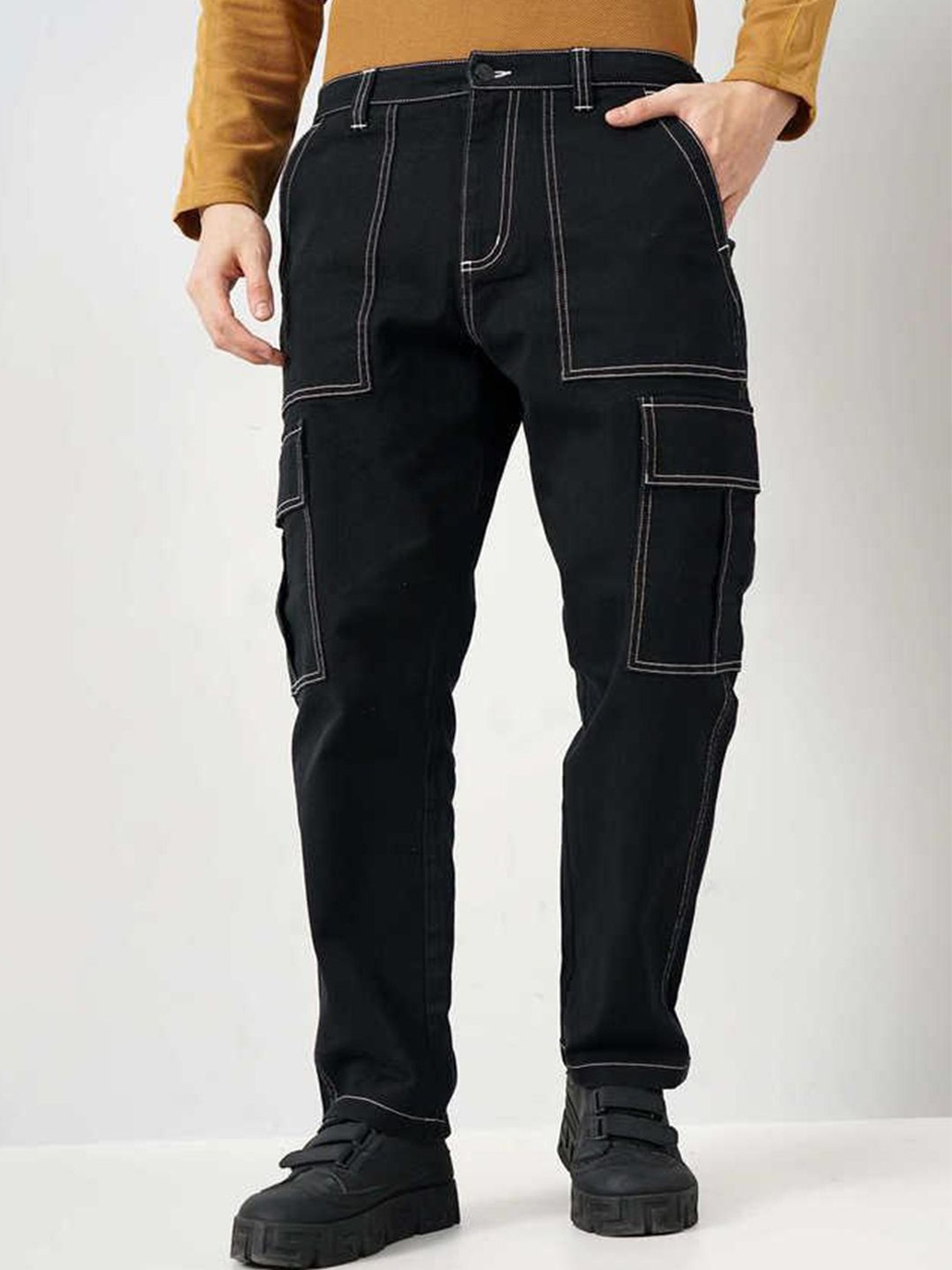 

Xee Men Comfort Stretchable Mid-Rise Jeans, Black