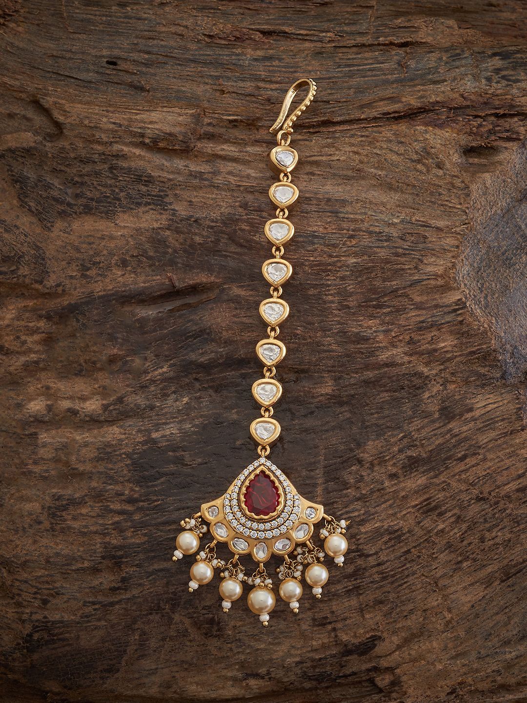 

Kushal's Fashion Jewellery Kundan Studded Maang Tikka, Gold