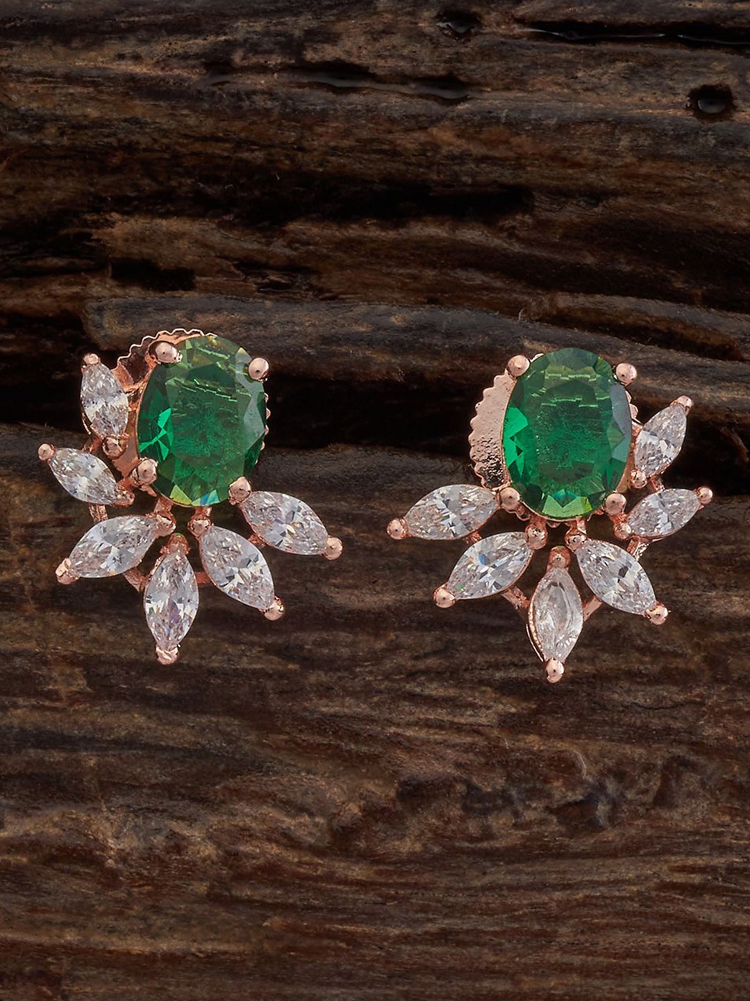 

Kushal's Fashion Jewellery Rose Gold Plated Cubic Zirconia Classic Studs