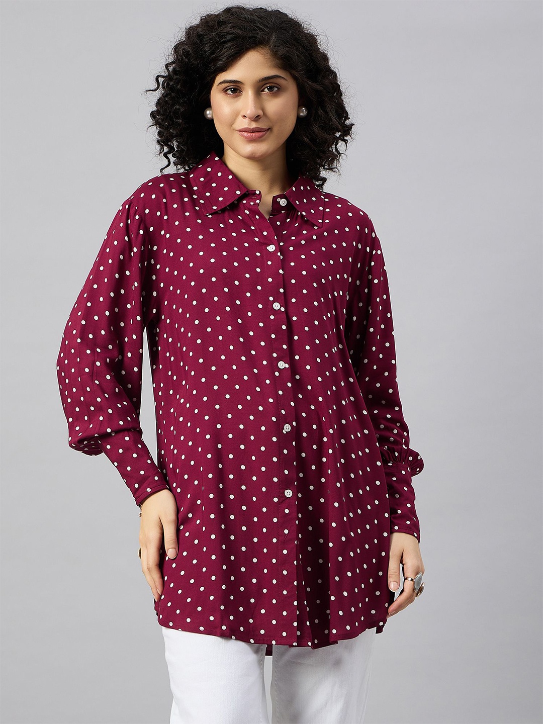 

Roadster Printed Casual Shirt, Maroon