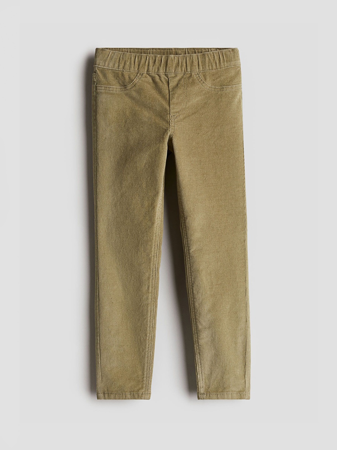 

H&M Girls Skinny Fit Corduroy Trousers, Green