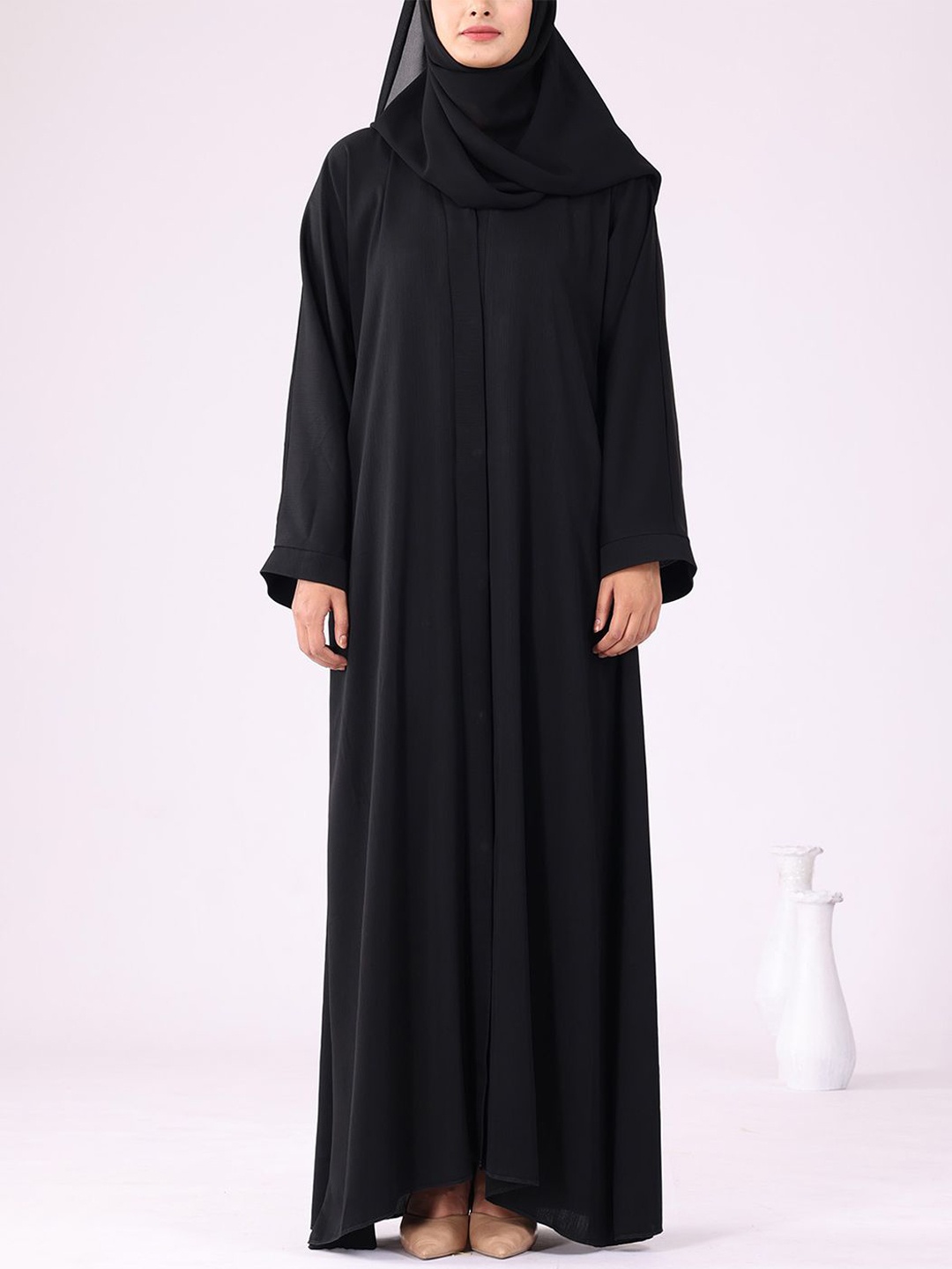 

Only Modest Front Open Abaya Burqa, Black
