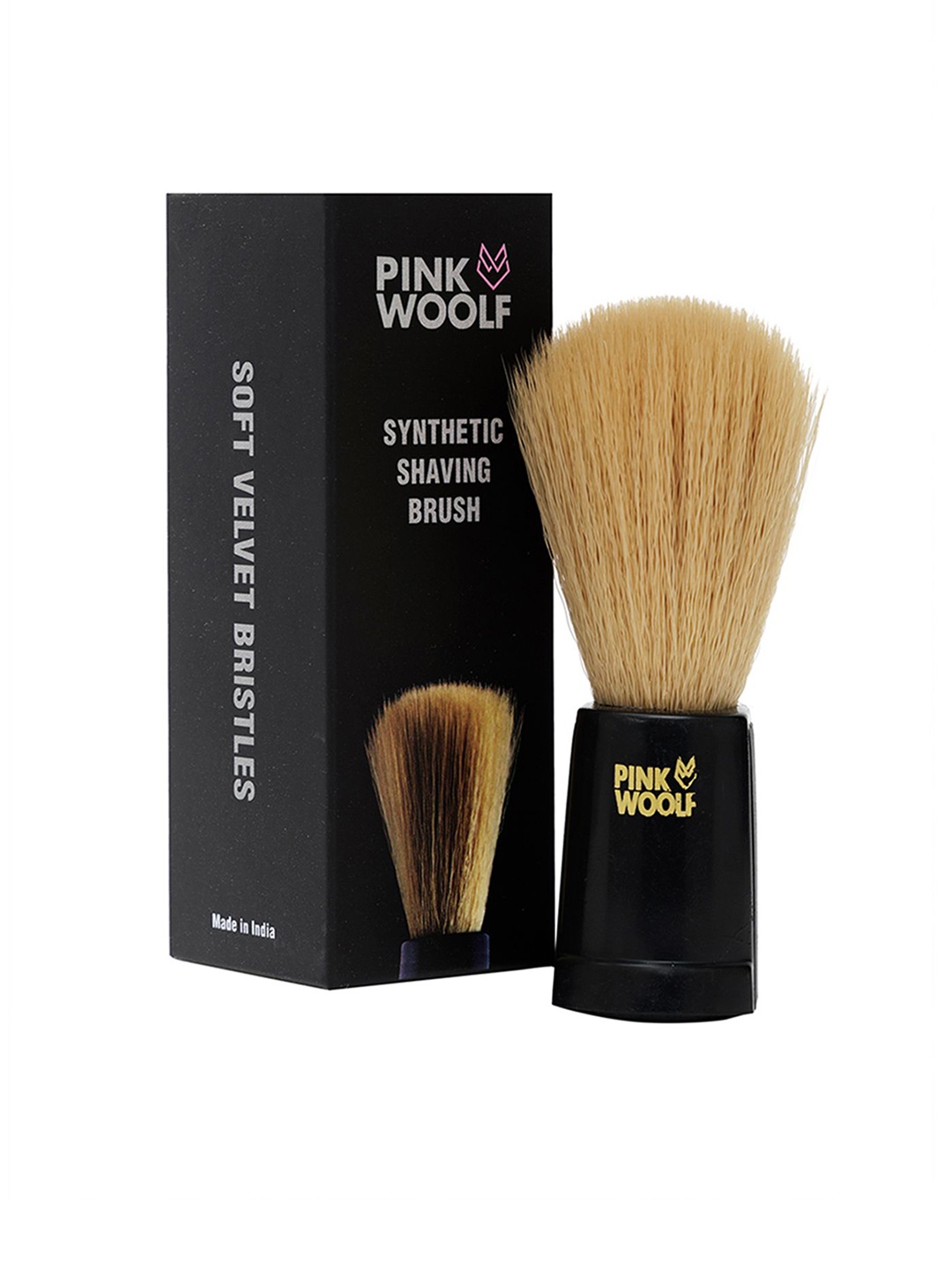 

PINK WOOLF Synthetic Soft Shaving Brush, Black