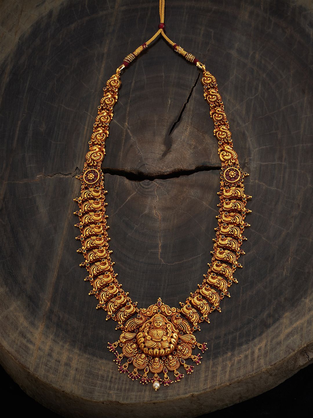 

Kushal's Fashion Jewellery Gold-Plated 92.5 Pure Silver Antique Necklace