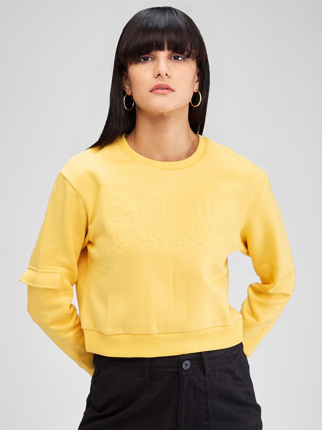 

SPYKAR Women Sweatshirt, Yellow