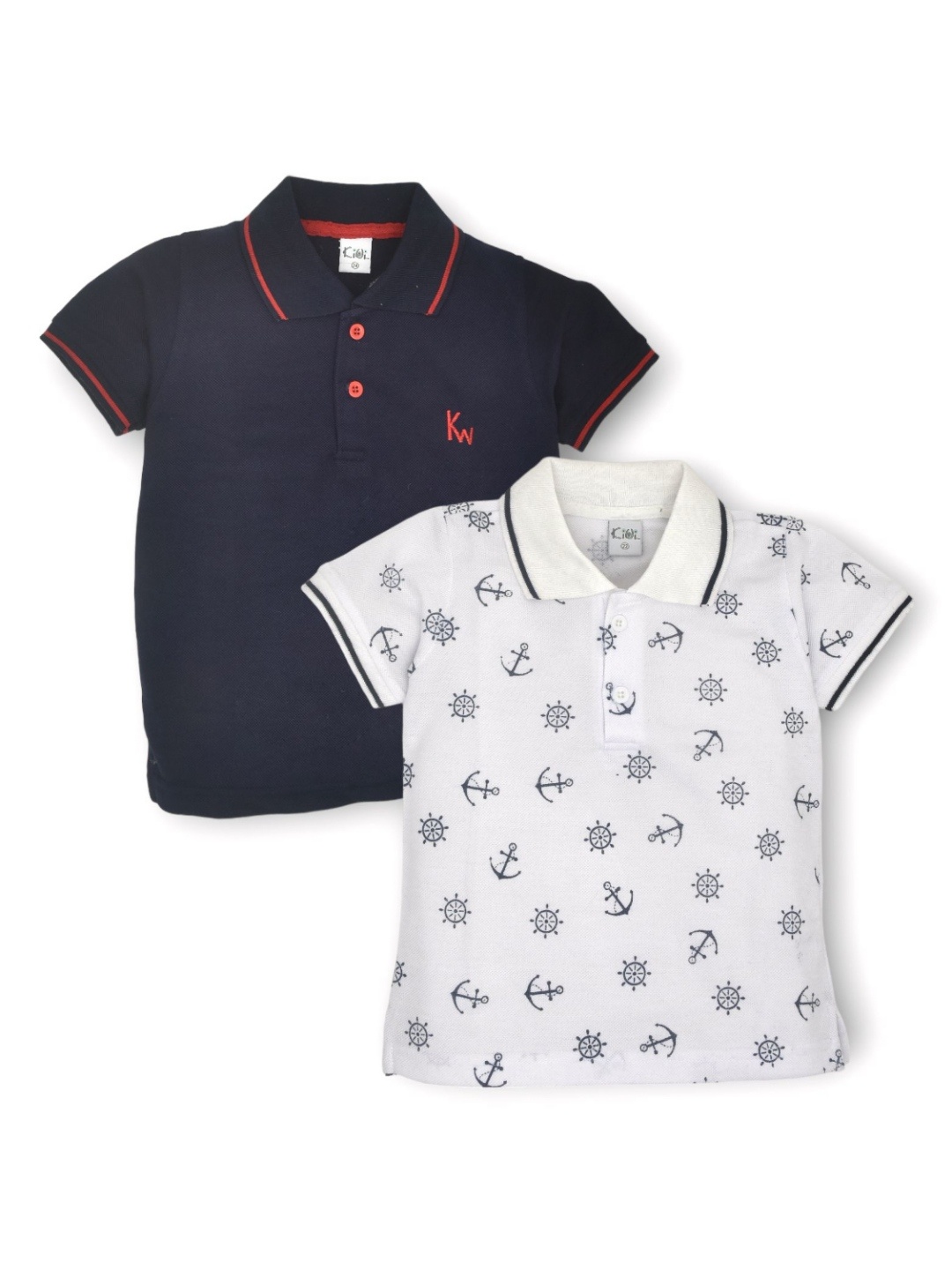 

BAESD Boys 2 Printed Polo Collar T-shirt, Navy blue