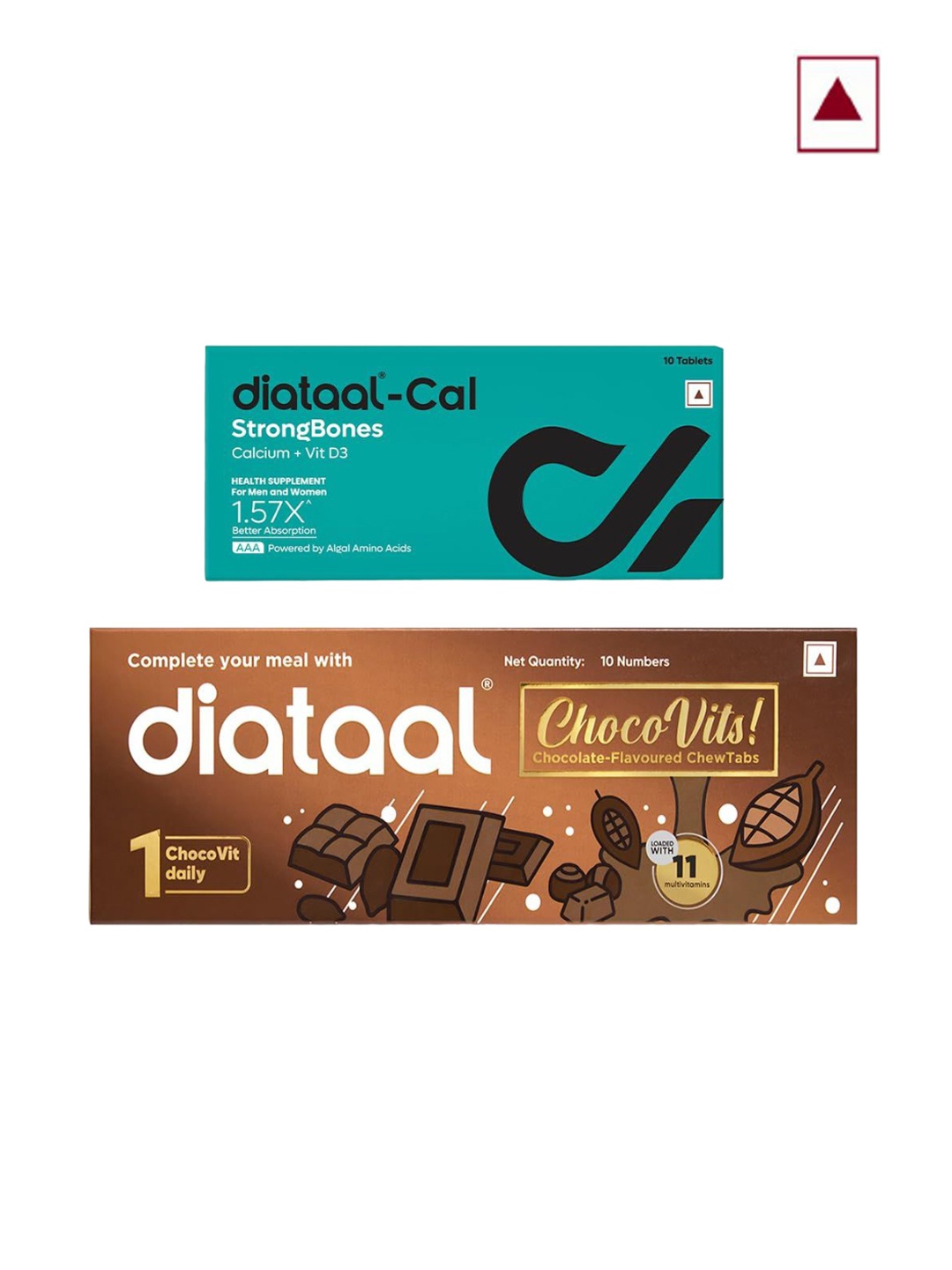 

Diataal ChocoVits & Cal Strong Bones Multivitamin-10 Tablets Each, Brown