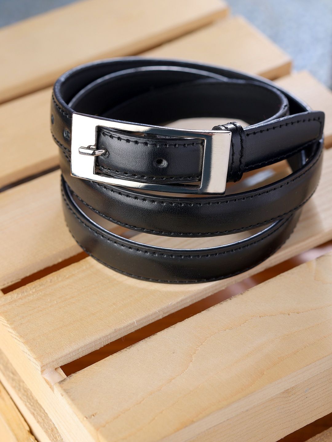 

SAZARA Women Leather Belt, Black