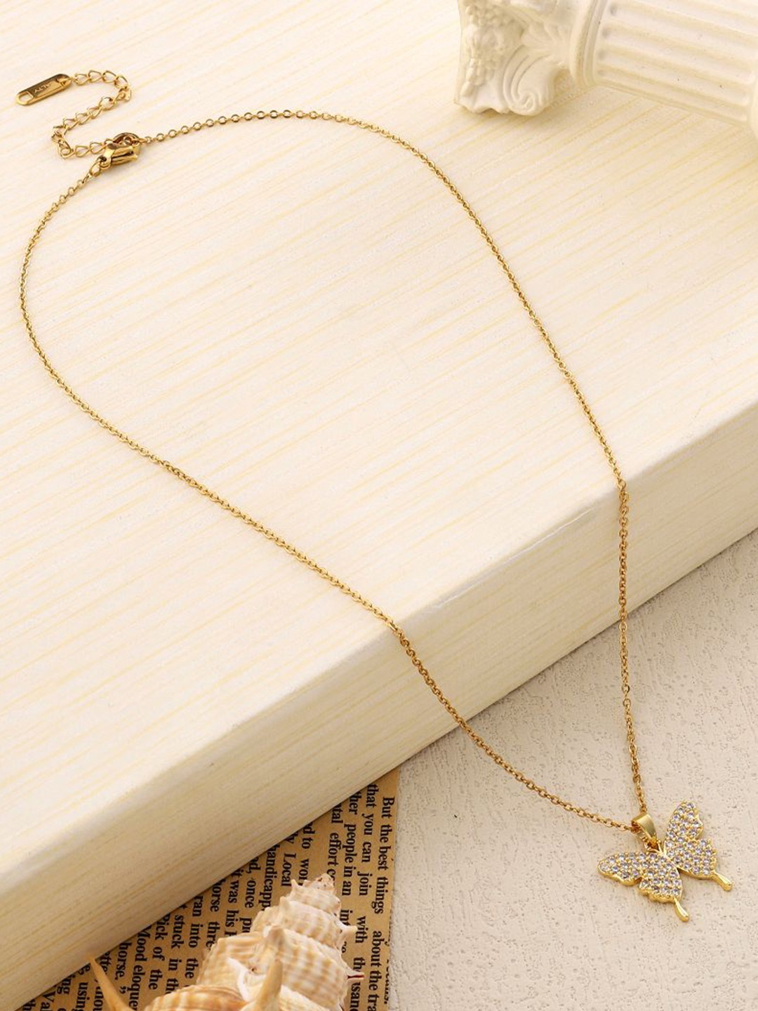 

SALTY Gold-Plated Butterfly Pendant & Chains