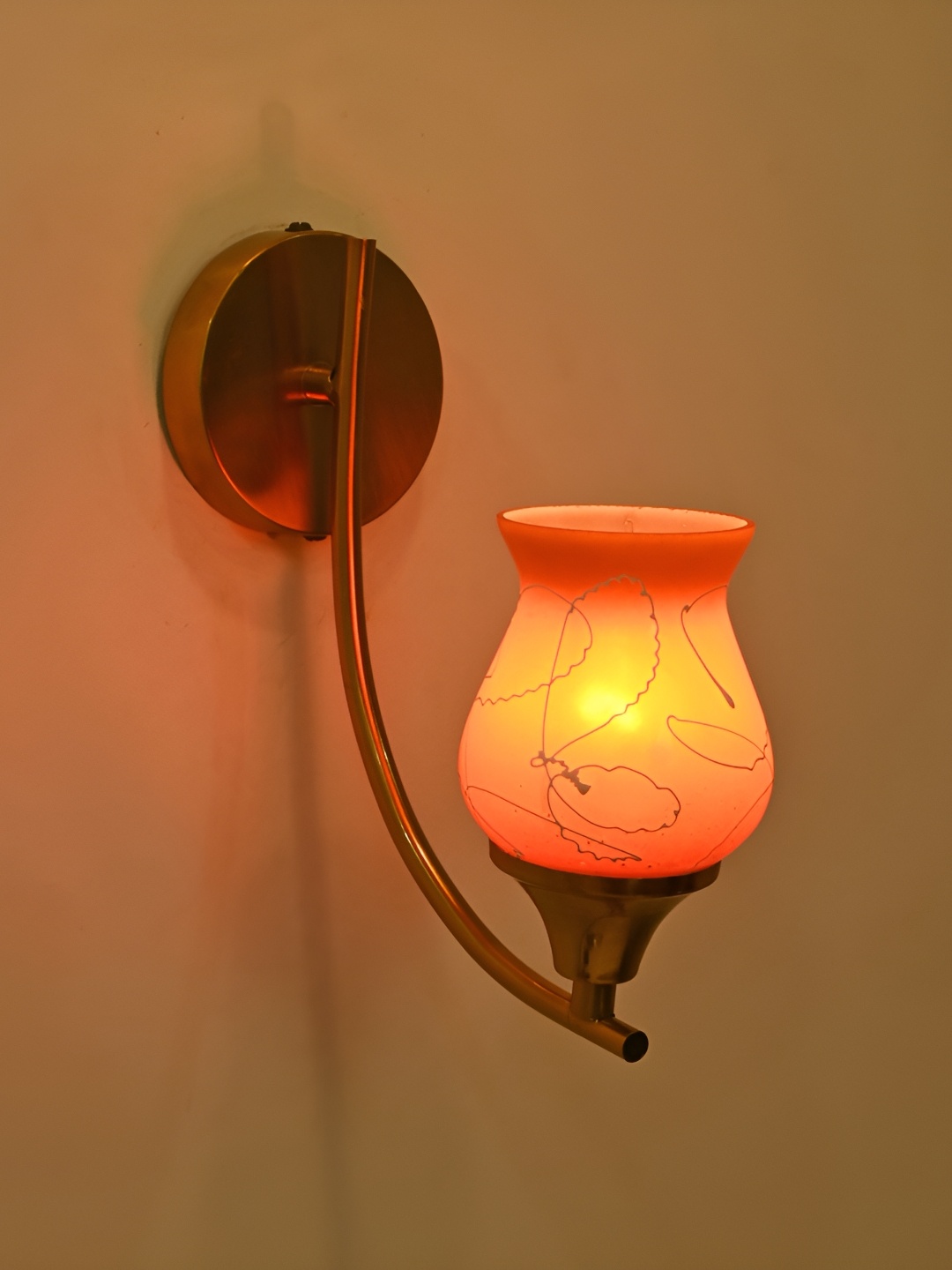 

Afast Orange & White Glass Contemporary Bell Shaped Wall Lamp